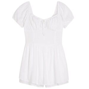 Hollister Smocked Tie Front Romper
